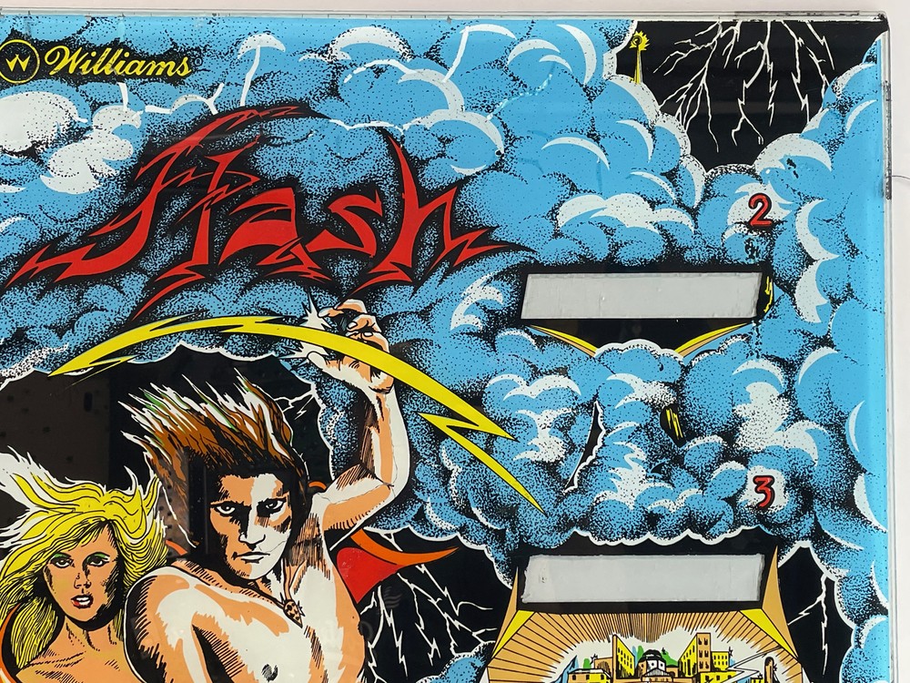 Williams Flash Pinball Machine Game Backglass ORIGINAL