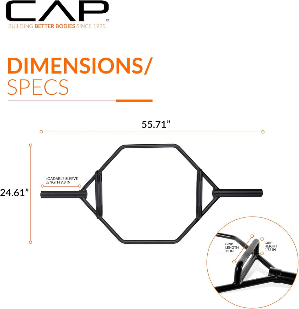 CAP Barbell Olympic Trap Bar | Multiple Grip Options