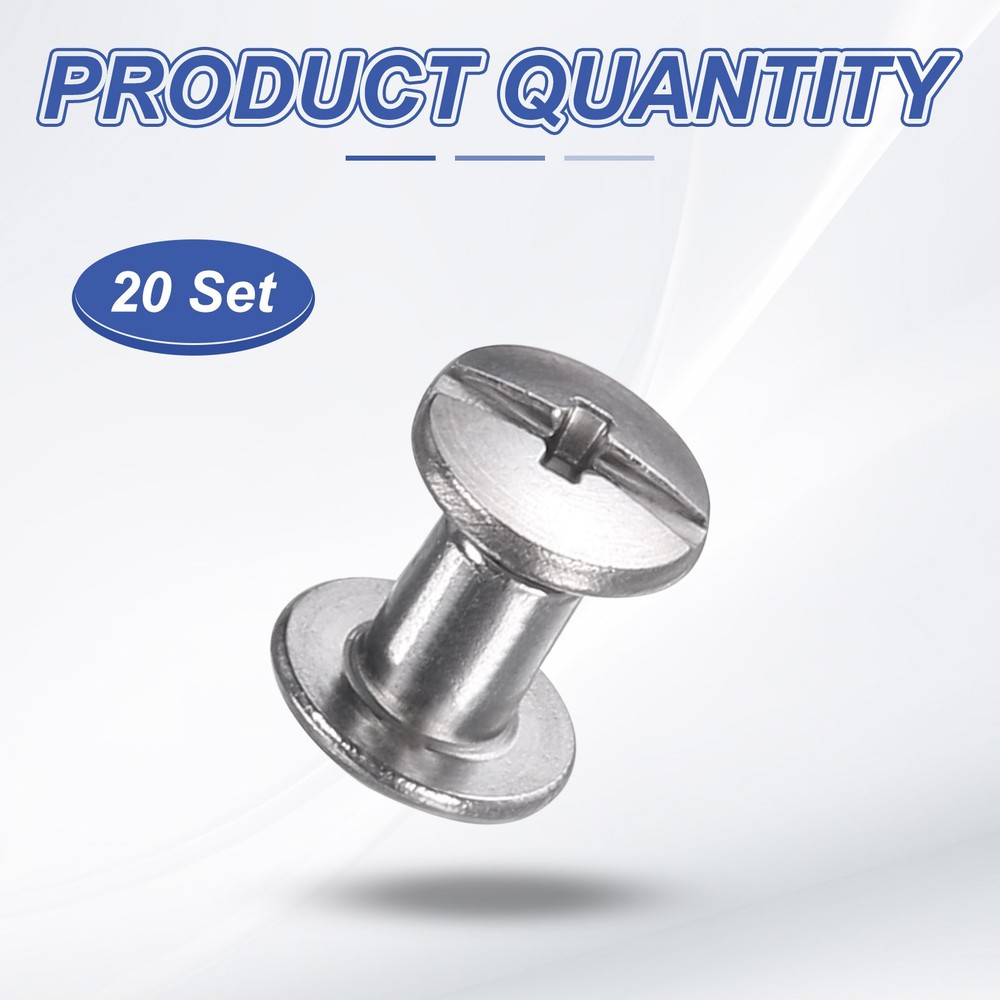 40set Phillips Chicago Screw M2x4mm Binding Post Screw, Silver