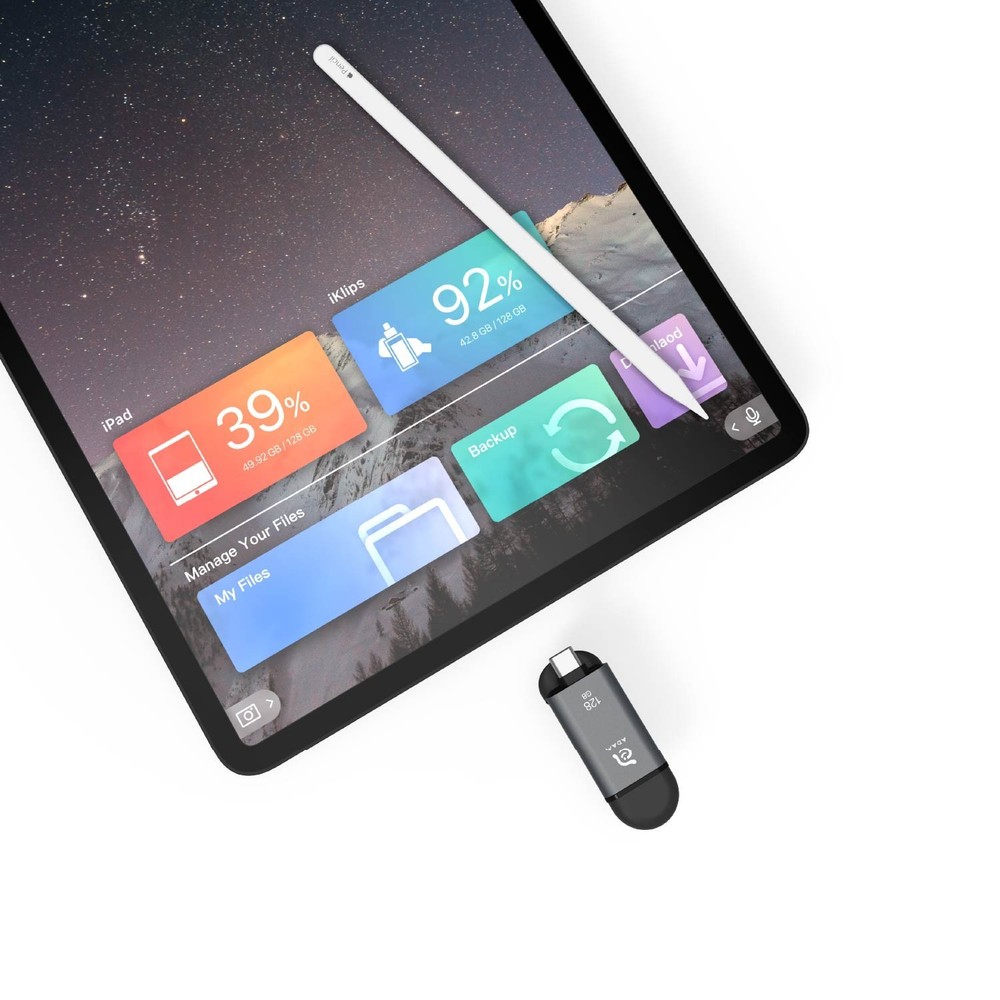 ADAM elements iKlips C USB-C & Lightning Flash Drive 128GB for iPhone & iPad