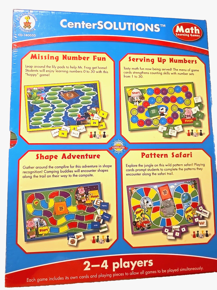 CenterSolutions Math Learning Games Grade K- NEW 4 Complete Games