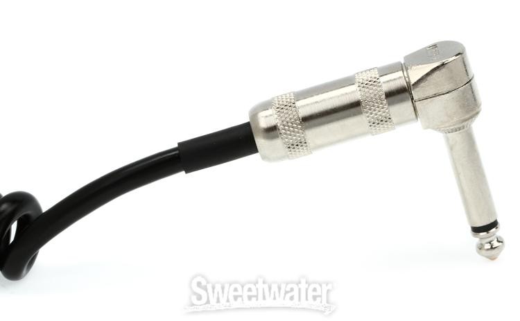 Lava Cable Mini Coil Instrument Cable 6" Angled-Angled - Black