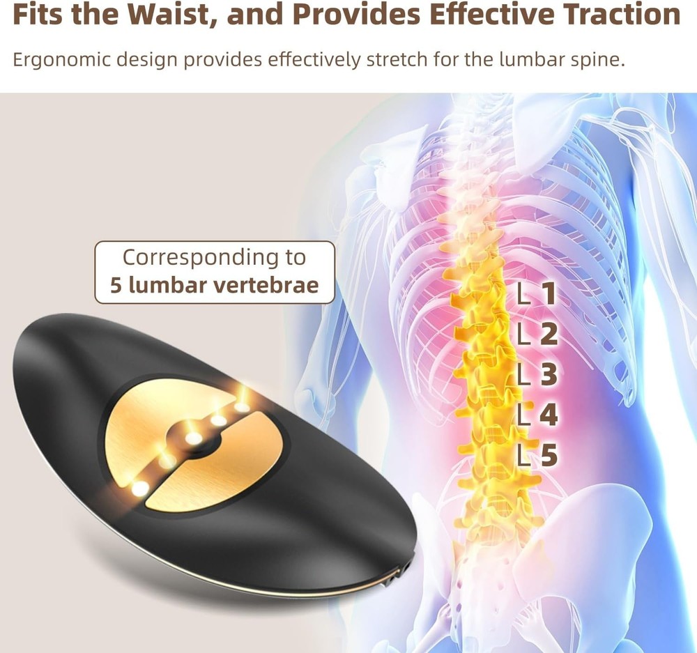 Electric Lumbar Traction Device, Multifunctional Back Traction Device with Dy...