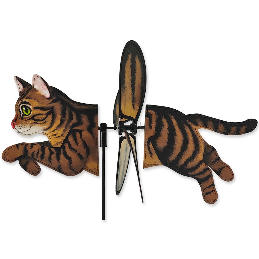 Brown Tabby Cat Petite Wind Spinner 19"
