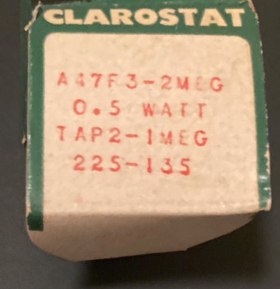 Clarostat A47F3 Switch Control With Original Box And Instructions