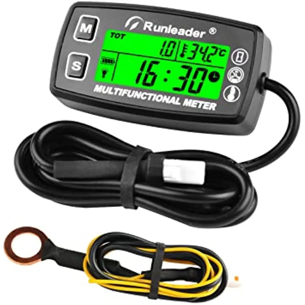 Tach/Hour Digital Meter Engine Temperature Gauge RPM &Temp Backlights Display