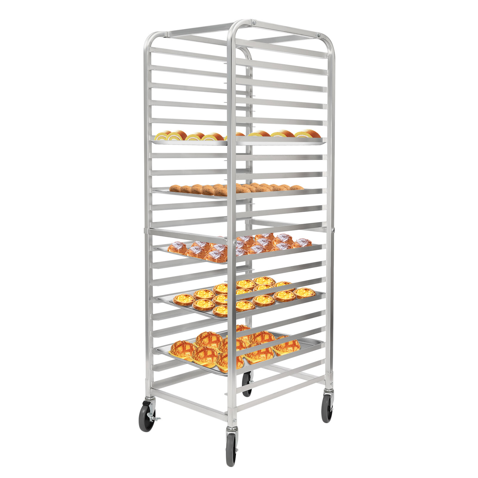 20-Tier Bakery Rack with 4 Wheels for Kitchen Bakery Restaurant Catering