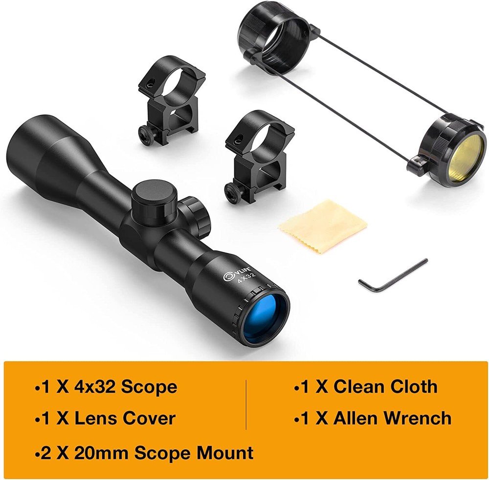Compact 4X32 Compact Scope Rascal .22 / A|R / Crossbow Airsoft Gun Scope + Mount