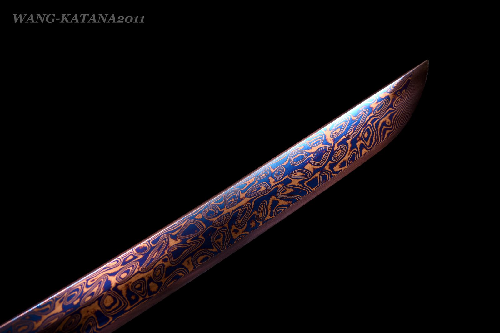 Sharp Dragon Katana Red&Blue Damascus Folded 1095 Steel Japanese Samurai Sword