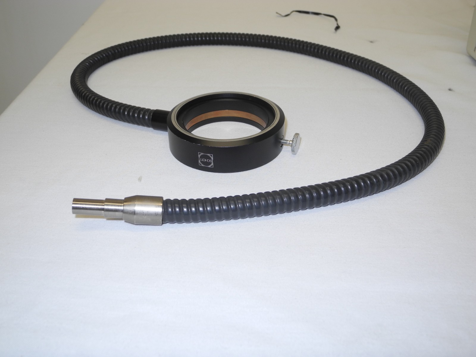 LEICA SCHOTT KL-1500 HALOGEN FIBER OPTIC LIGHT SOURCE W/ MICROSCOPE LIGHT RING