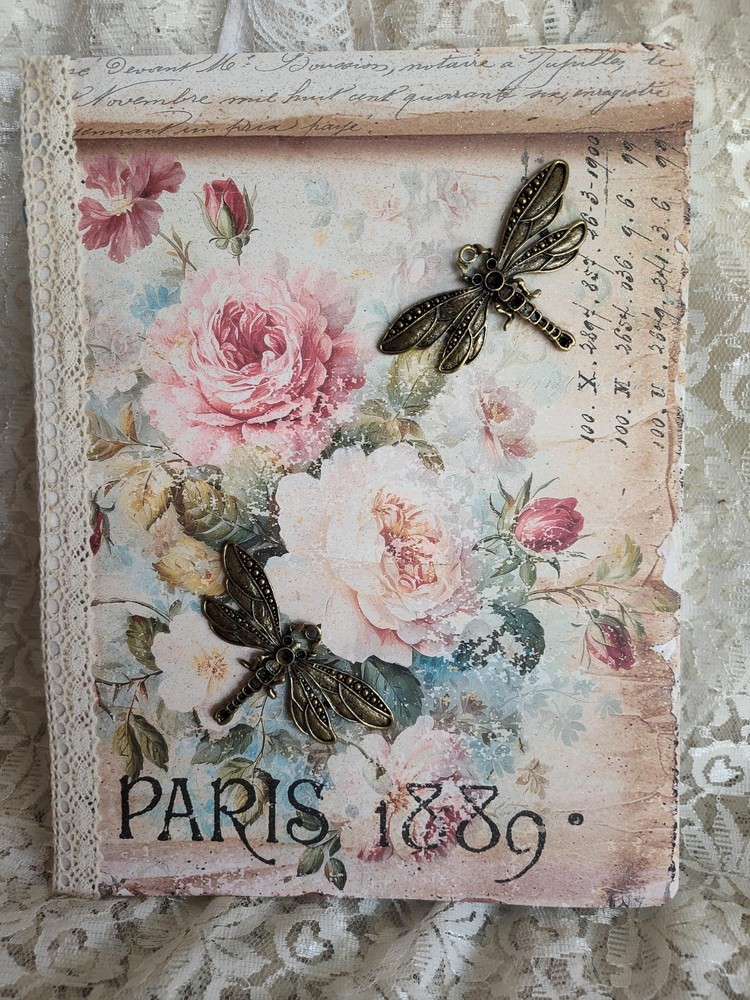 Altered Journal Paris Theme Dragon Flies