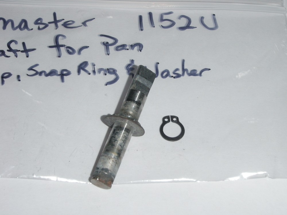 Toastmaster Bread Maker Pan Shaft + Snap Ring + E-clip + Washer for Model 1152U