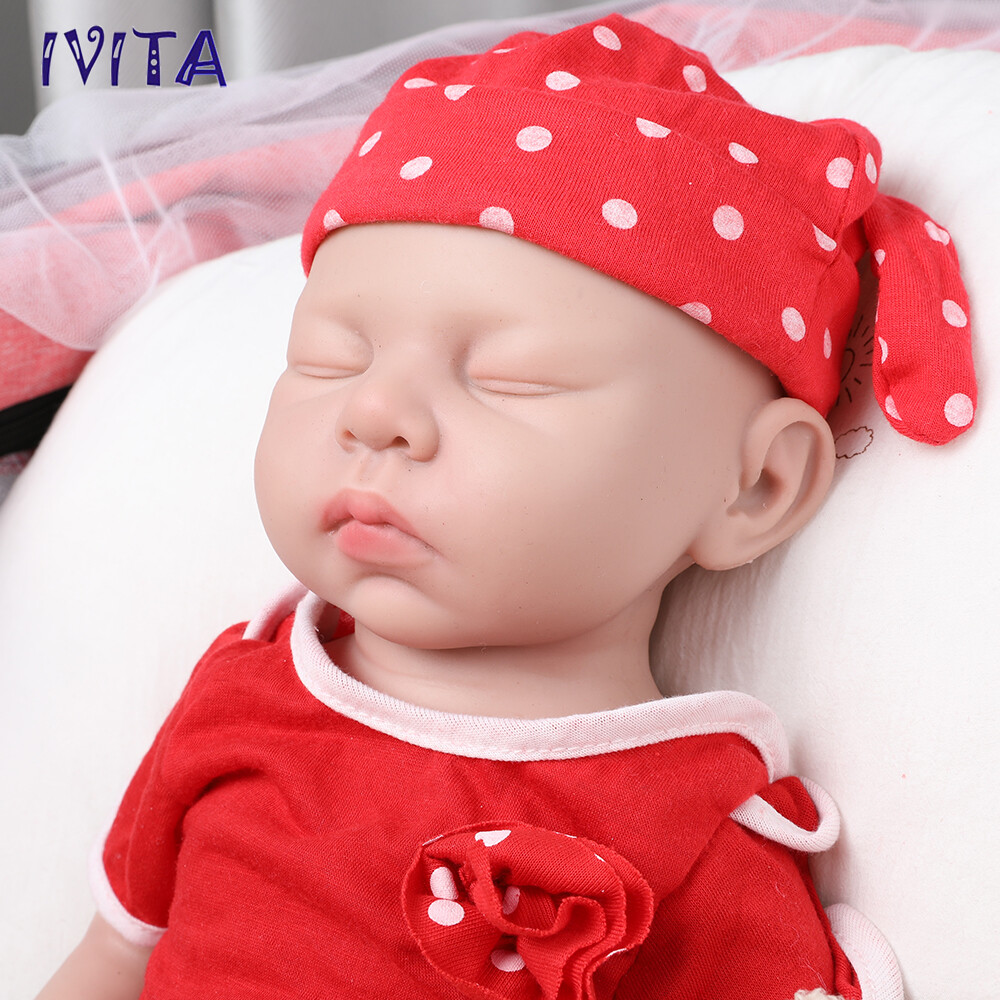 18" 3200g Handmade Sleeping Baby Newborn Girl Lifelike Silicone Reborn Doll Toys