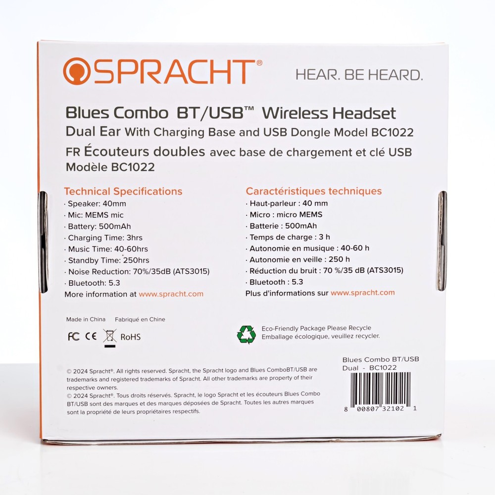 Spracht Blues Combo BT/USB Wireless Dual-Ear Headset