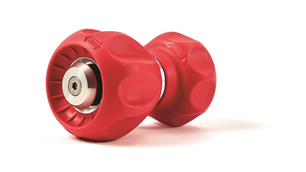 New Fireman's 5-Spray Pattern Red Hose Nozzle Compact and Powerful HISC50CS