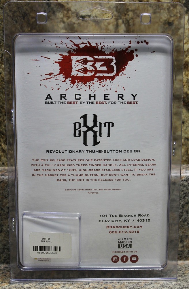 B3 Archery: Exit- Stainless Thumb Release Steel Sears