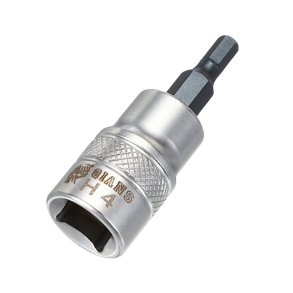 Hex Bit Socket H4 3/8" Drive 1.97" Length S2 Steel Bit CR-V Socket