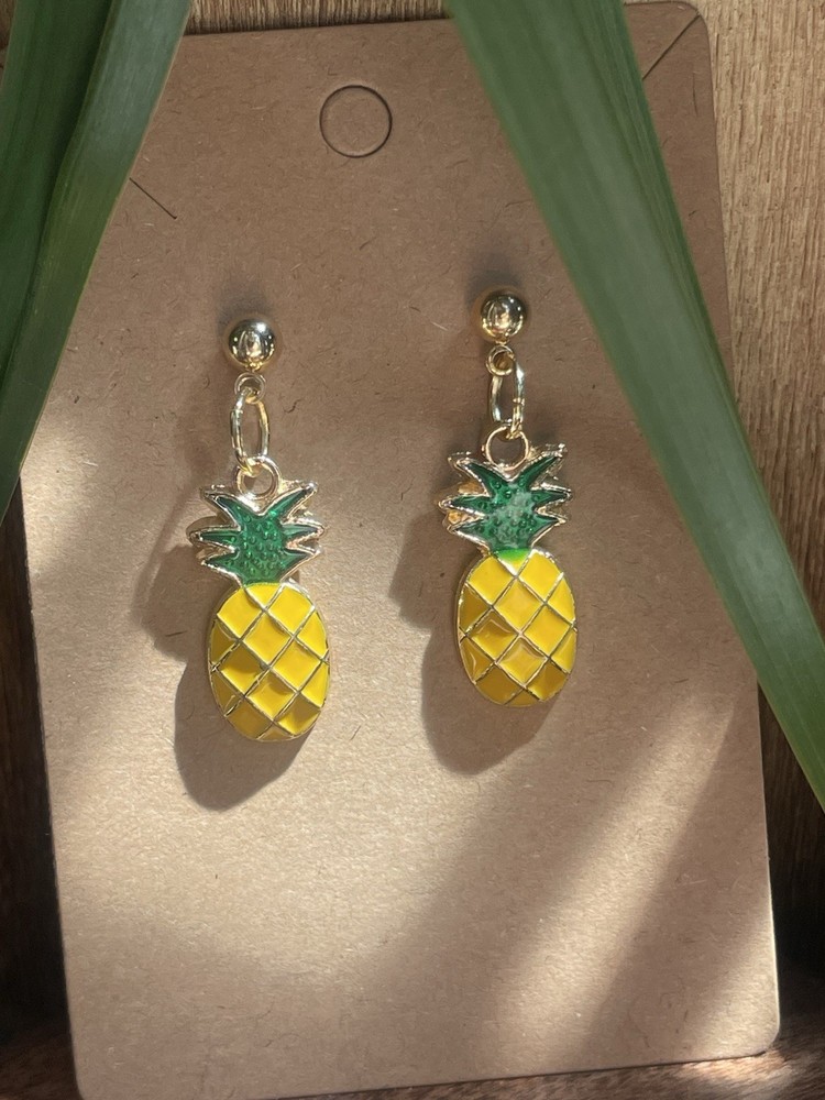 Handmade Pineapple Ball Post Earrings, Hypoallergenic