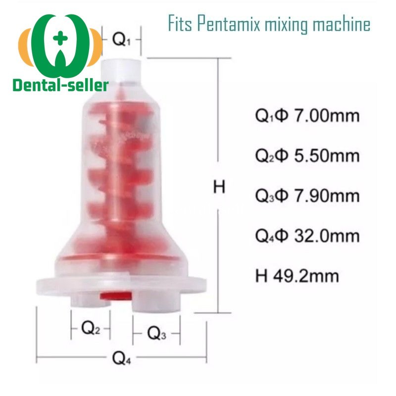 50/1000Pcs Dynamic Red Mixing Tips impression compatible w/ 3M Pentamix machine