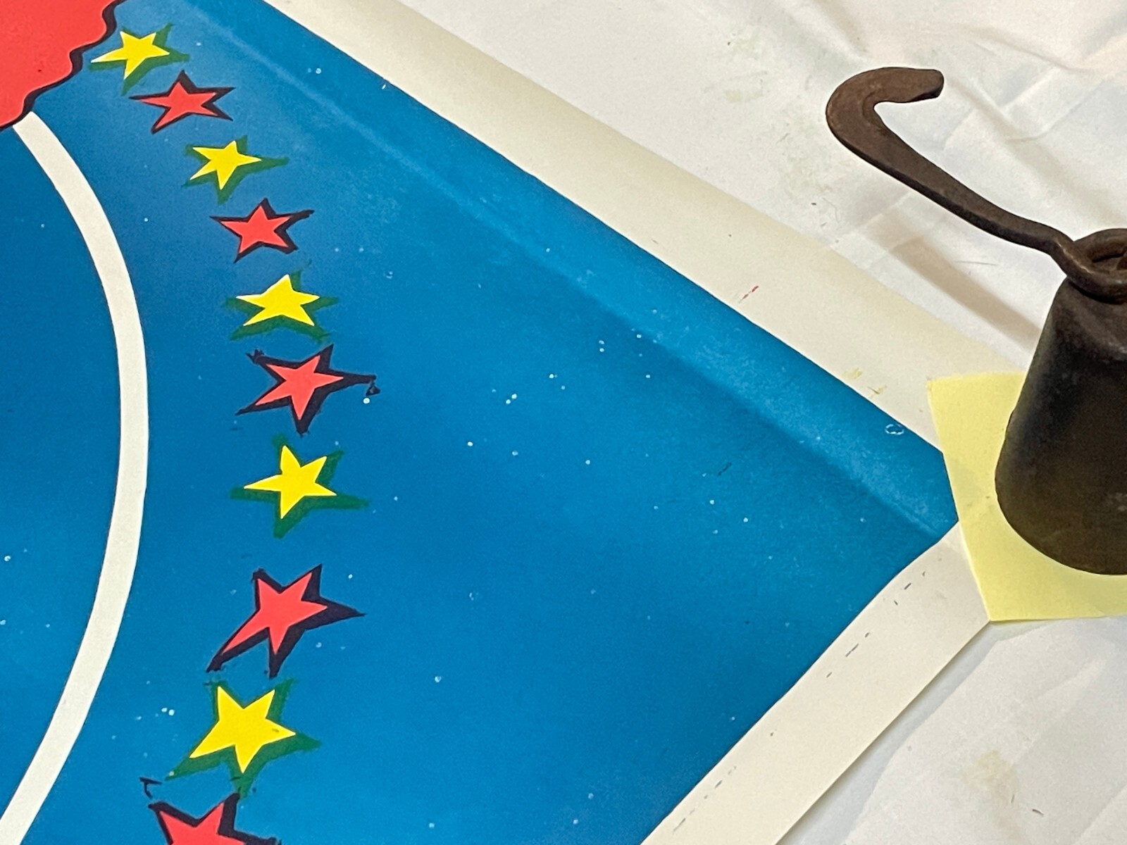 28" x 42" Original Vtg Fisher Bros Circus Poster Clown With Glasses Arkansas #3