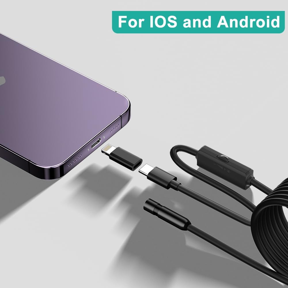 Endoscope with Light,1080P HD Borescope Camera with 8 Adjustable LED Lights 8...