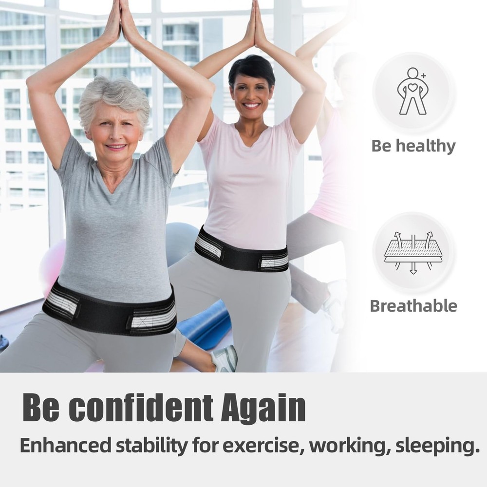 Sacroiliac SI Joint Hip Brace with Dual-Compression Tech - Sciatica & Lower B...