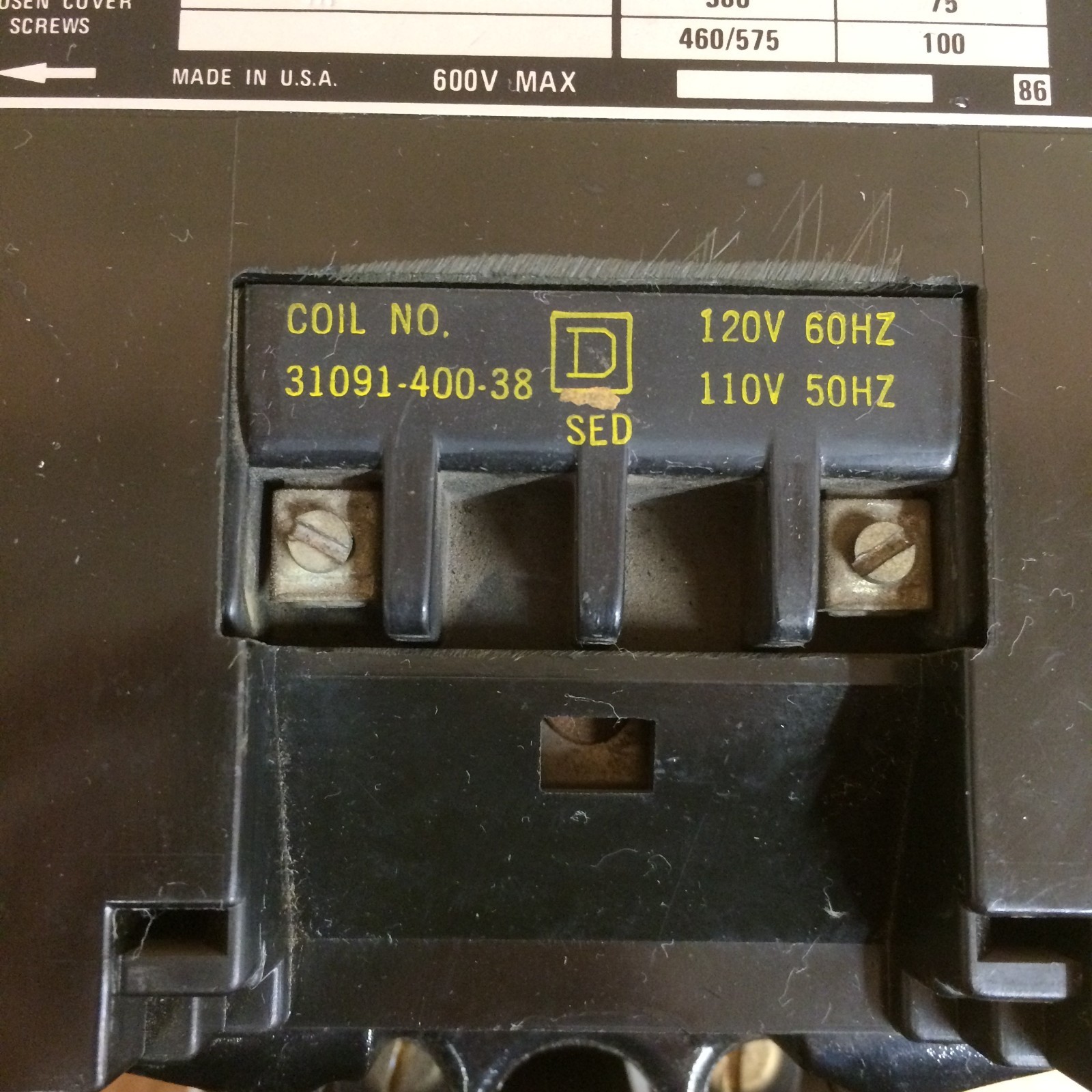 NICE TAKEOUT Square D 8536SF01S Nema Size 4 Motor Starter SER A SUPERB CONDITION