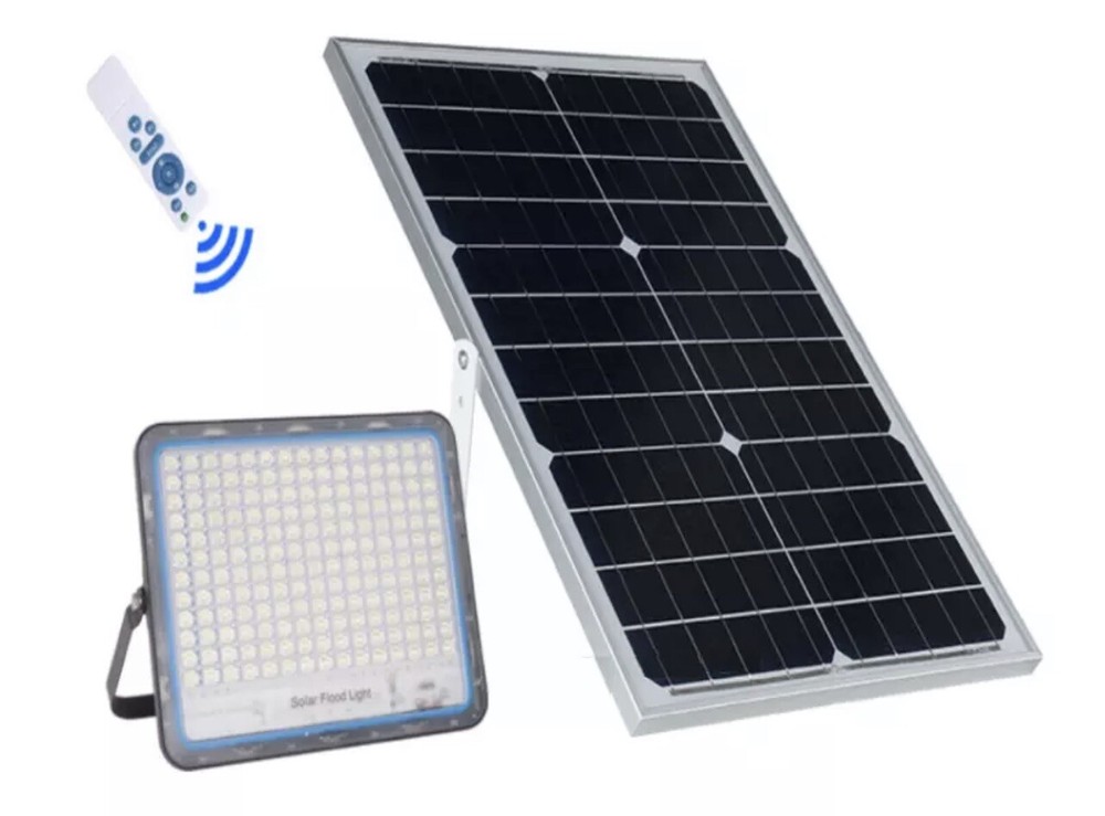 LED Spotlight Headlight 200W Outdoor Solar Panel IP67 Remote Control Timer