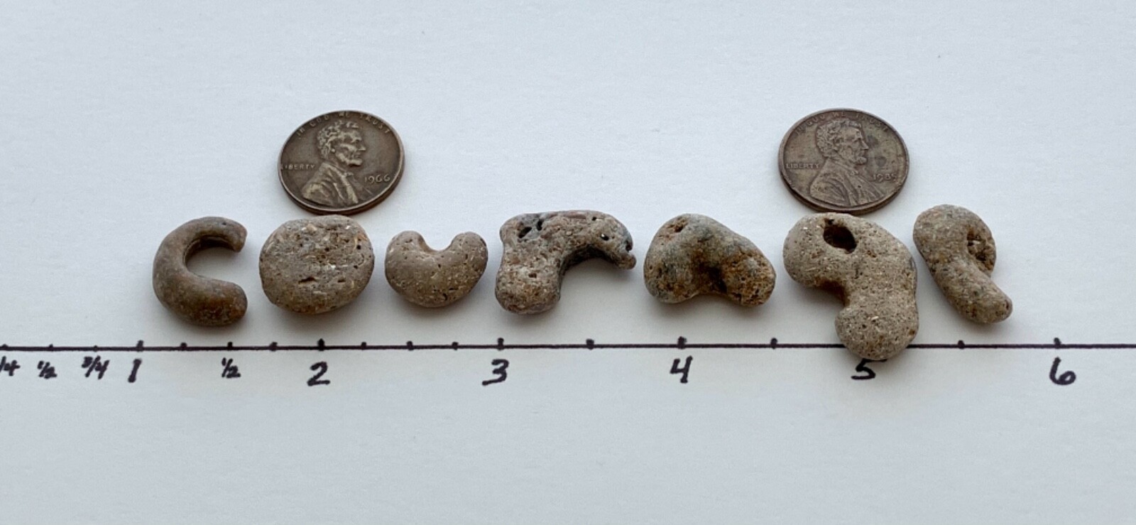 COURAGE Rocks Beach Stones Word Sign Natural Letter Shaped Pebble art craft USA