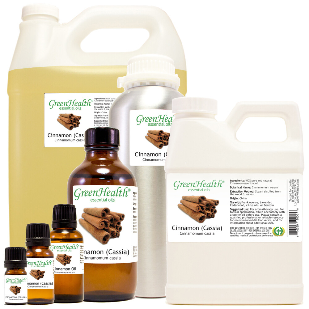 GreenHealth Cinnamon (Cassia) Essential Oil 100% Pure Many Sizes Free Shipping