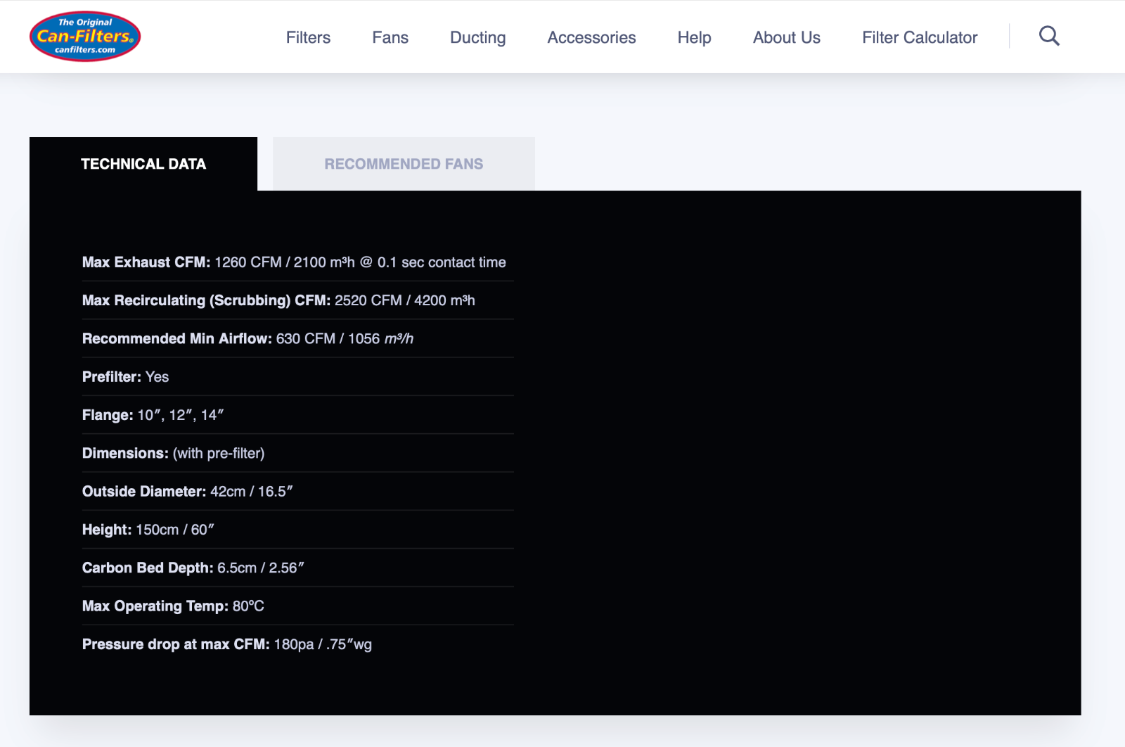 Can-Filter 150 Carbon Filter Activated Carbon Air Filter Can Filter