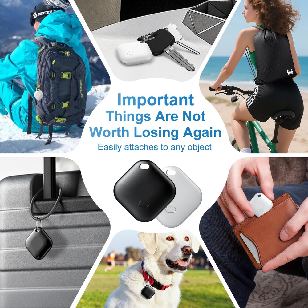 Air Tracker Tag for Android, Tags-4 Pack Luggage with 4 4 Pack, Black