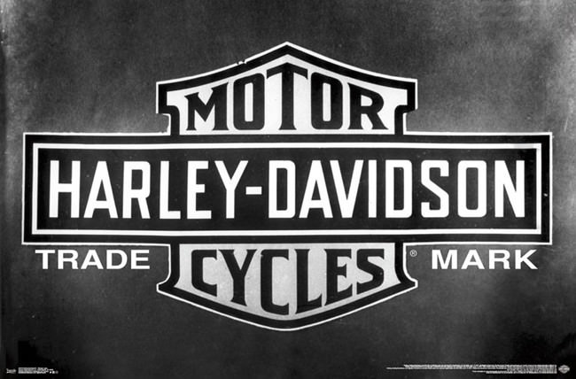 HARLEY-DAVIDSON MOTORCYCLES Official Trademark Logo Emblem 22x34 WALL POSTER