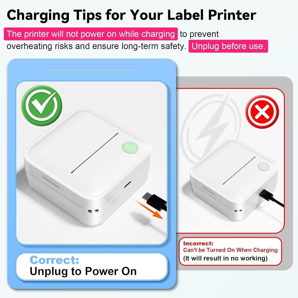 INVISEN Label Maker Machine Mini Label Printer Portable Thermal Printer
