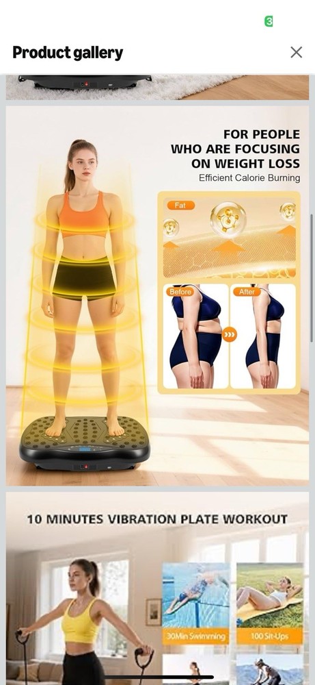 Vibration Plate Exercise Machine, 3 Workout Modes & 120-Level Vibration Platf...