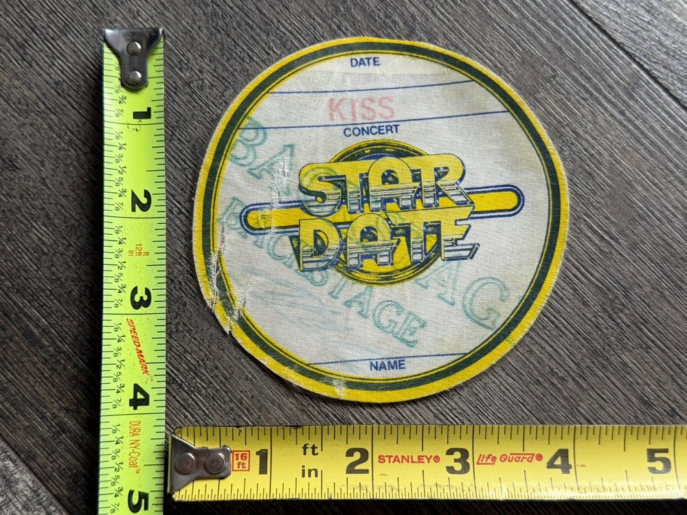KISS Pass Satin Hotter Than Hell Tour Concert Star Date Vintage Kiss Aucoin