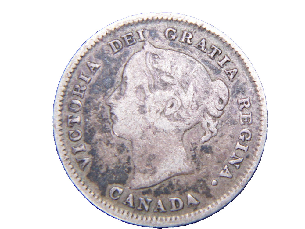 1885 CANADA 5 CENT SCARCE SILVER COIN