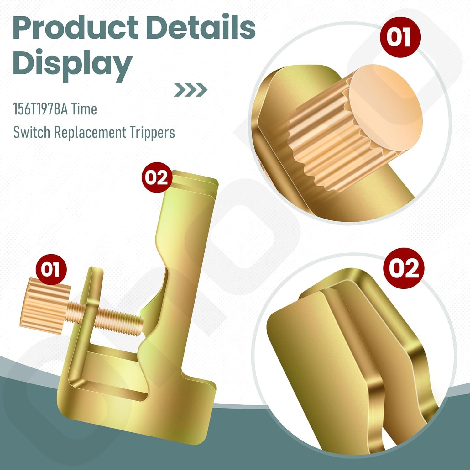 Pool Timer On Off Clips t104r for Intermatic 156T1978A, Time Silver, Gold
