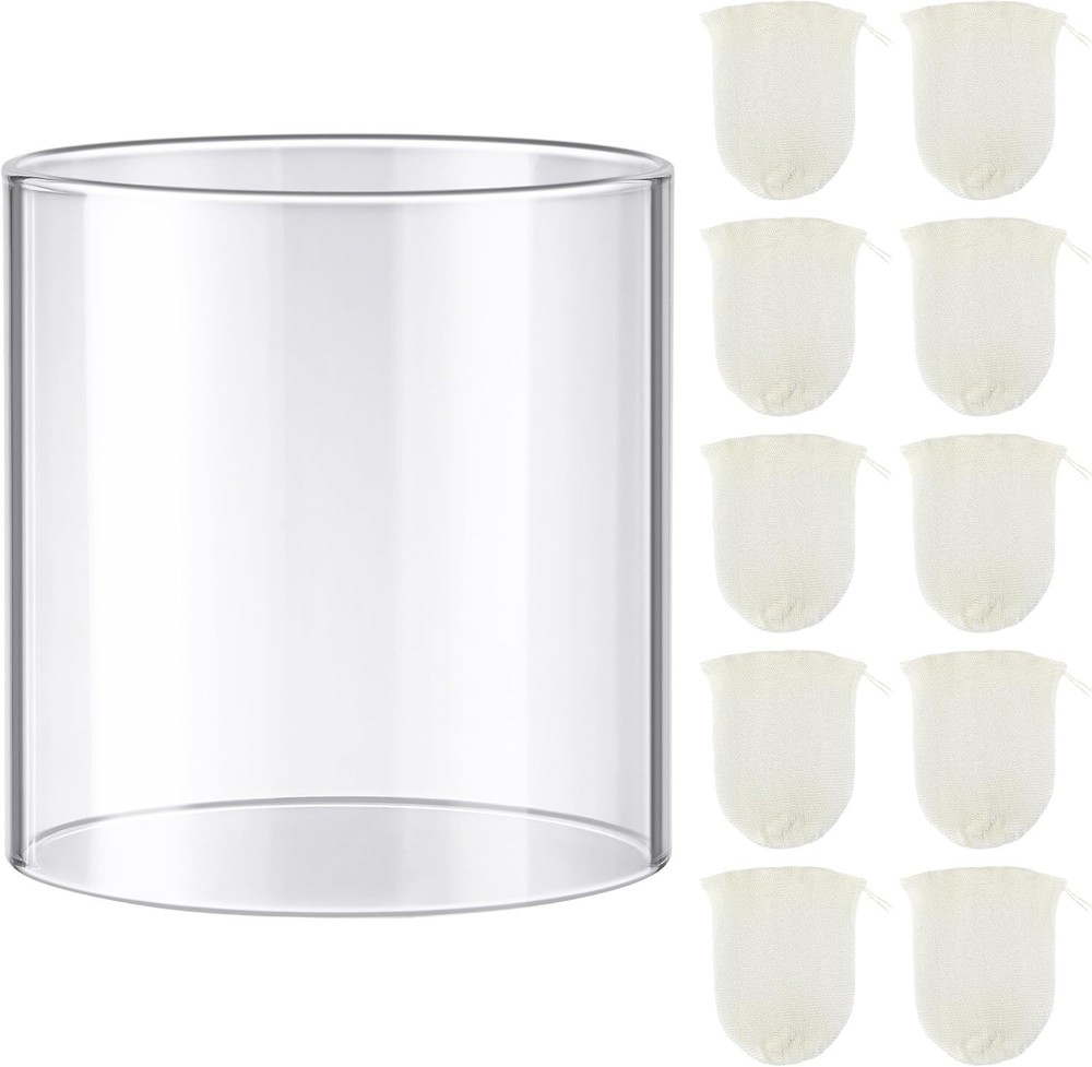 11 Pcs Propane Lantern Mantles with Glass Globe Replacement, Compatible with ...