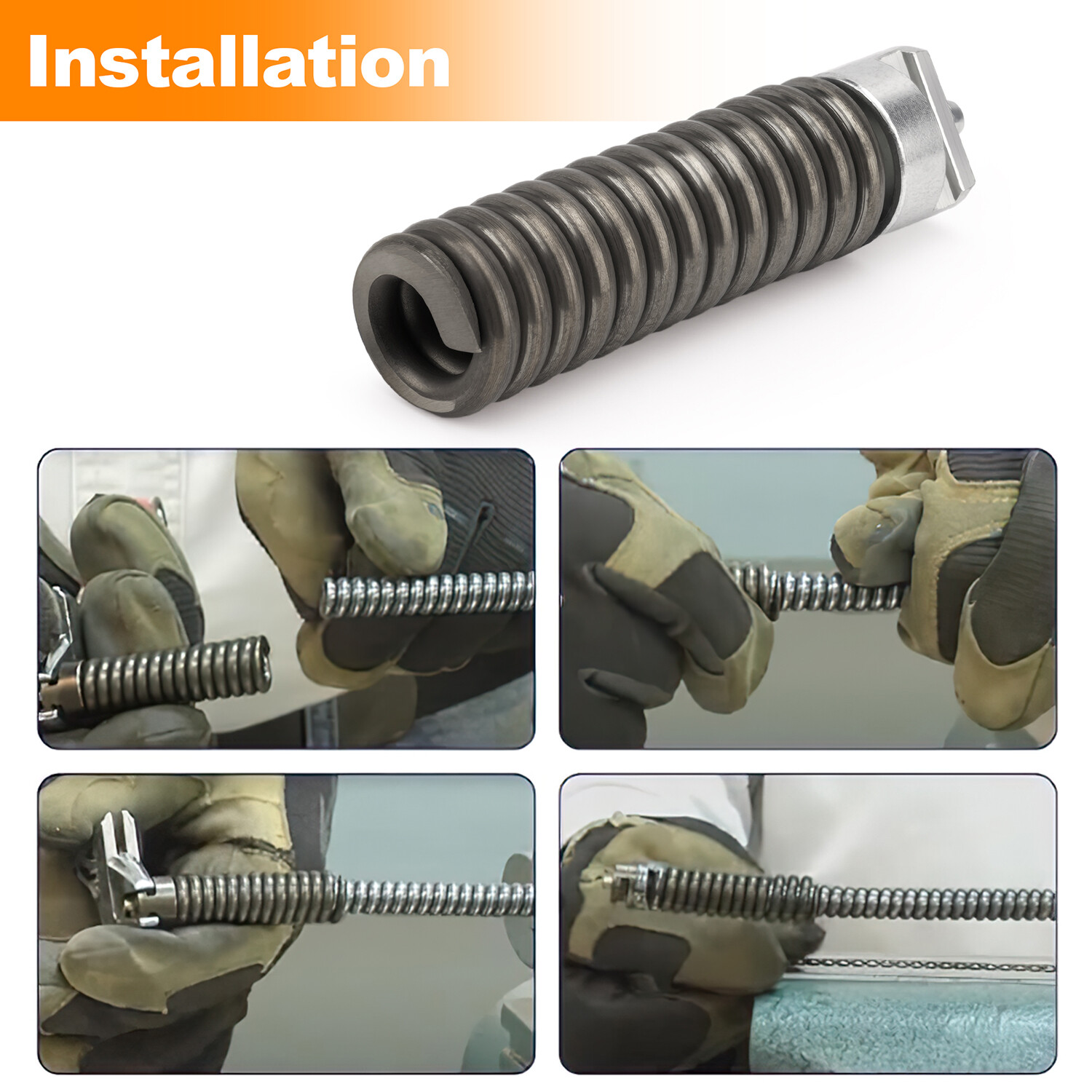 Integral Wound Solid Core Cable Ridgid 91037 3/8" Drain Cleaning Repair End