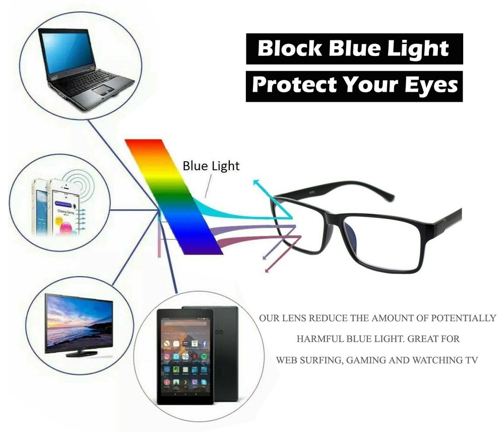 Blue Light Blocking Glasses Gamer LCD/LED Screen & Computer Eyewear Spring Hinge