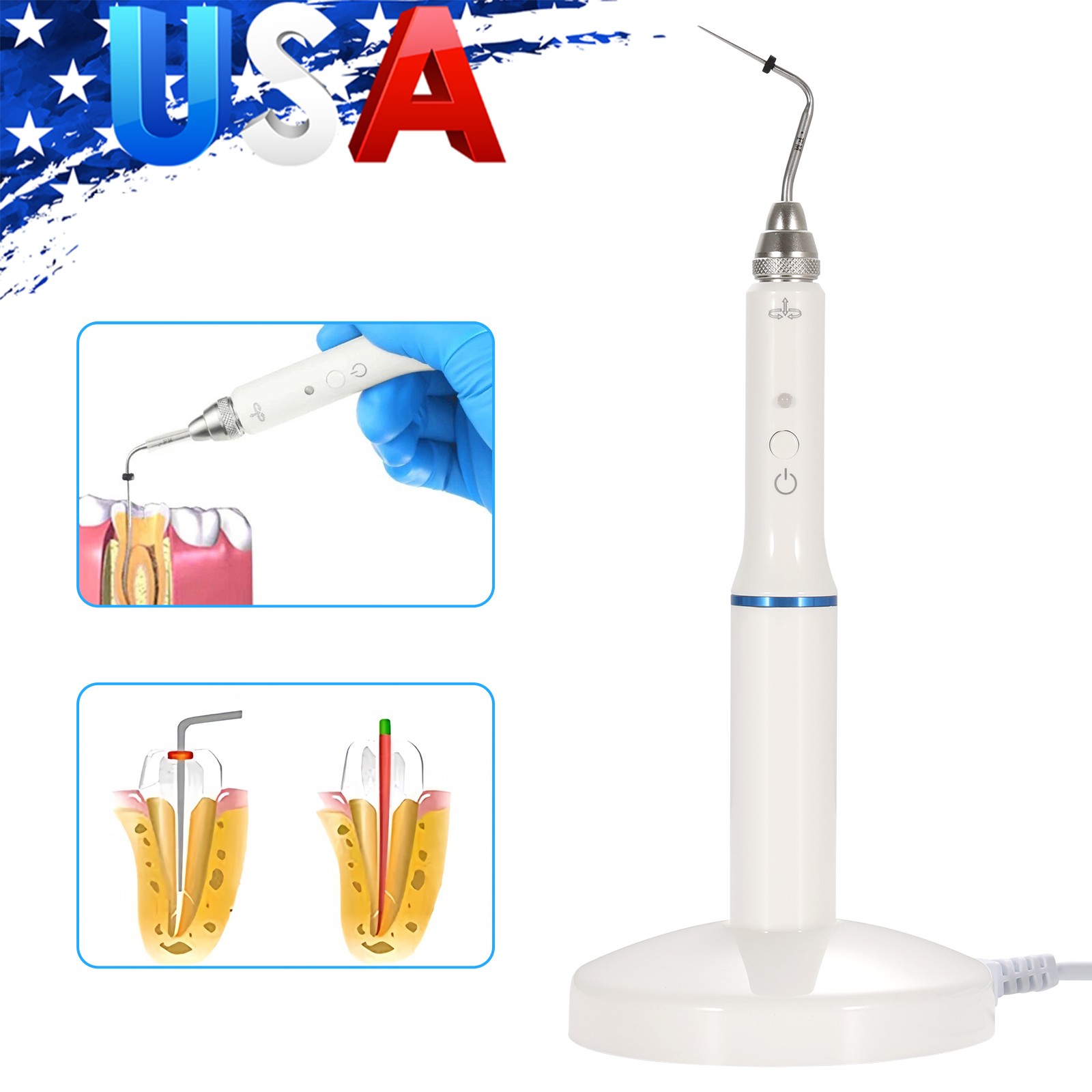 Dental Gutta Percha Obturation System Endo Heated Pen Wireless Eododontic+2 Tips
