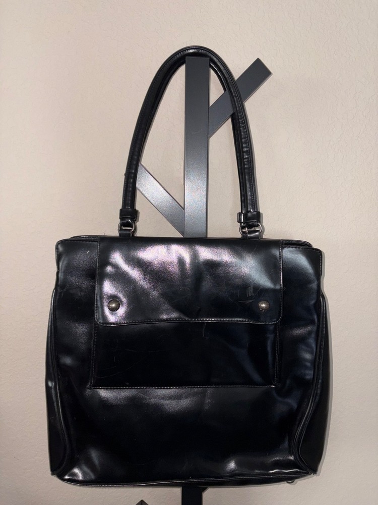 isaac mizrahi black leather purse