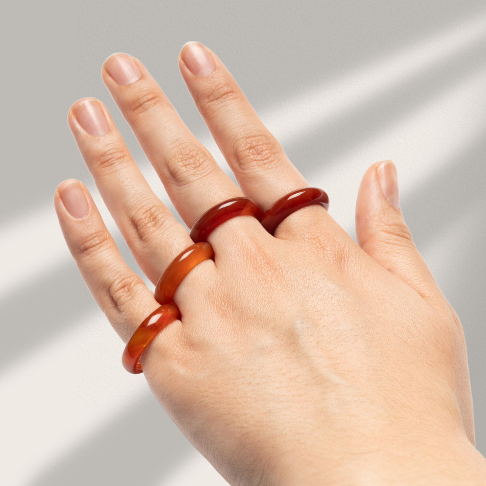 Healing Crystal Rings, Natural Stone Solid Bands, Jewelry Gifts, US Sizes 7-10