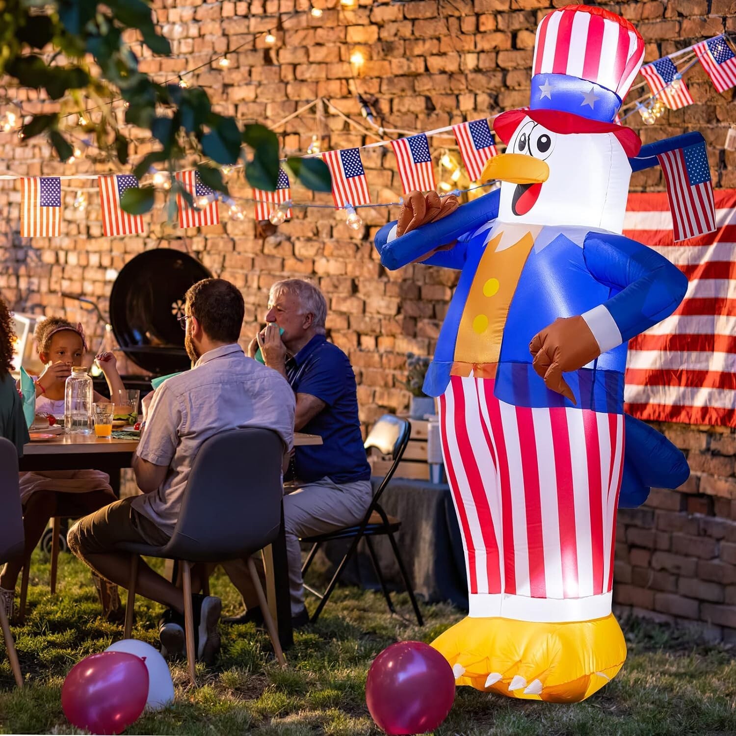 6FT Patriotic Bald Eagle Inflatable 4Th of July Independence Day Outdoor Decor