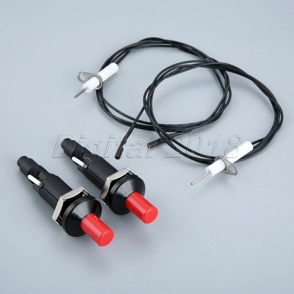 Replace 1 Meter Piezo Igniter Push Button Grill Spark Ignition Parts 2pcs/Set
