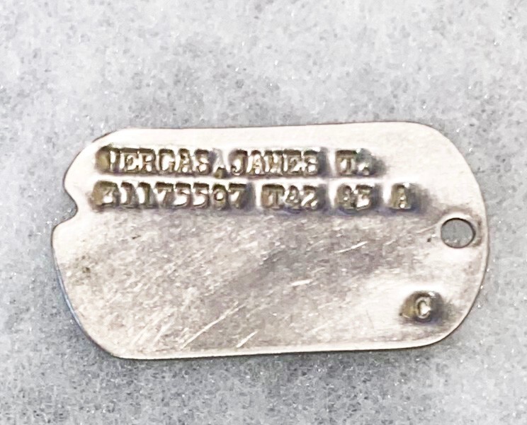 WWII Single James Vergas T-42 Dog Tag