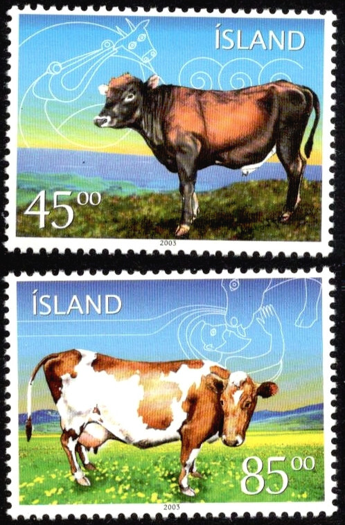 Iceland, Scott 986-7, 2003, MNH, Icelandic Cattle