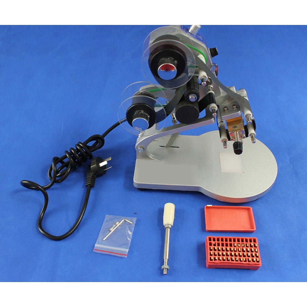 Hot Manual Stamp Ribbon Coding Printer Hot Foil Stamping Date Code Machine 110V