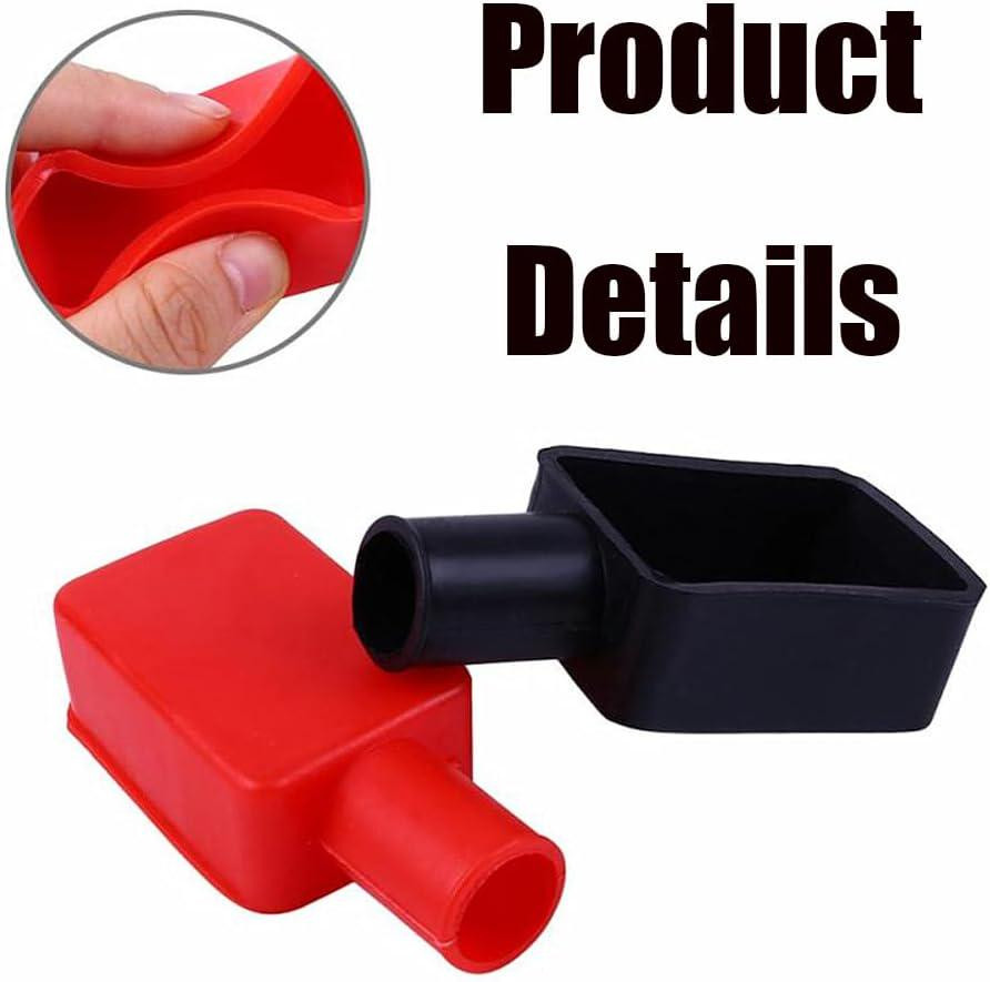 Battery Terminal Insulator Covers Cap Red & Black Soft Rubber Protector Cap-6pcs